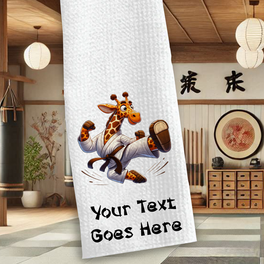 Personalised Giraffe Martial Arts Animals Karate Gi Sports Towel B