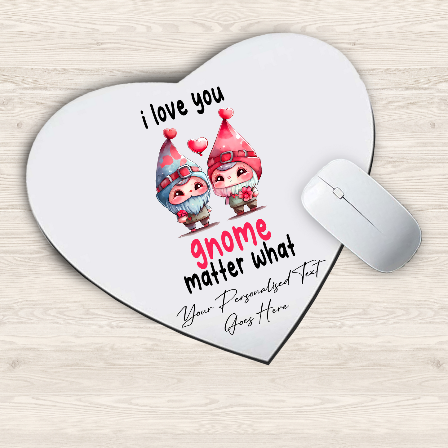 Personalised Valentine Anniversary Gnome Pun - Mouse Mat