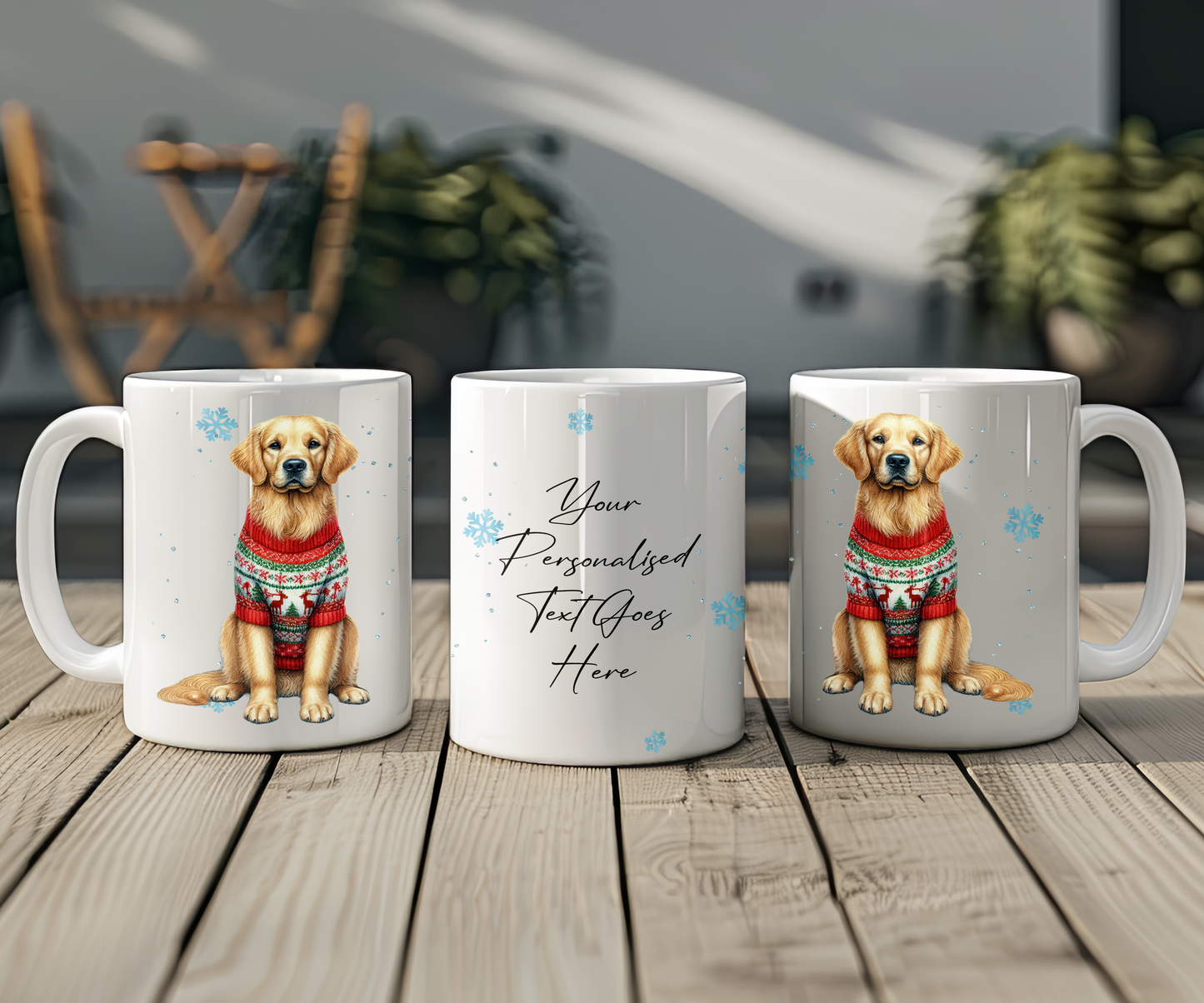 Personalised Golden Retriever - Dog Christmas Jumper Gift Mug