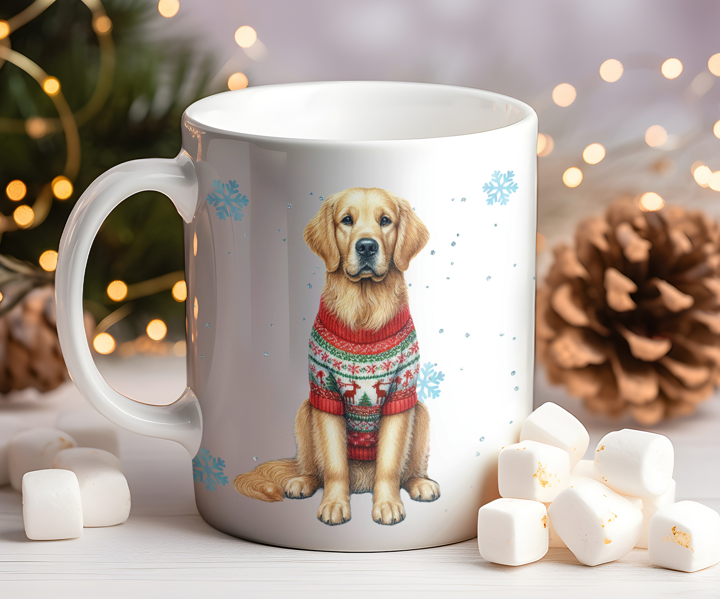 Personalised Golden Retriever - Dog Christmas Jumper Gift Mug