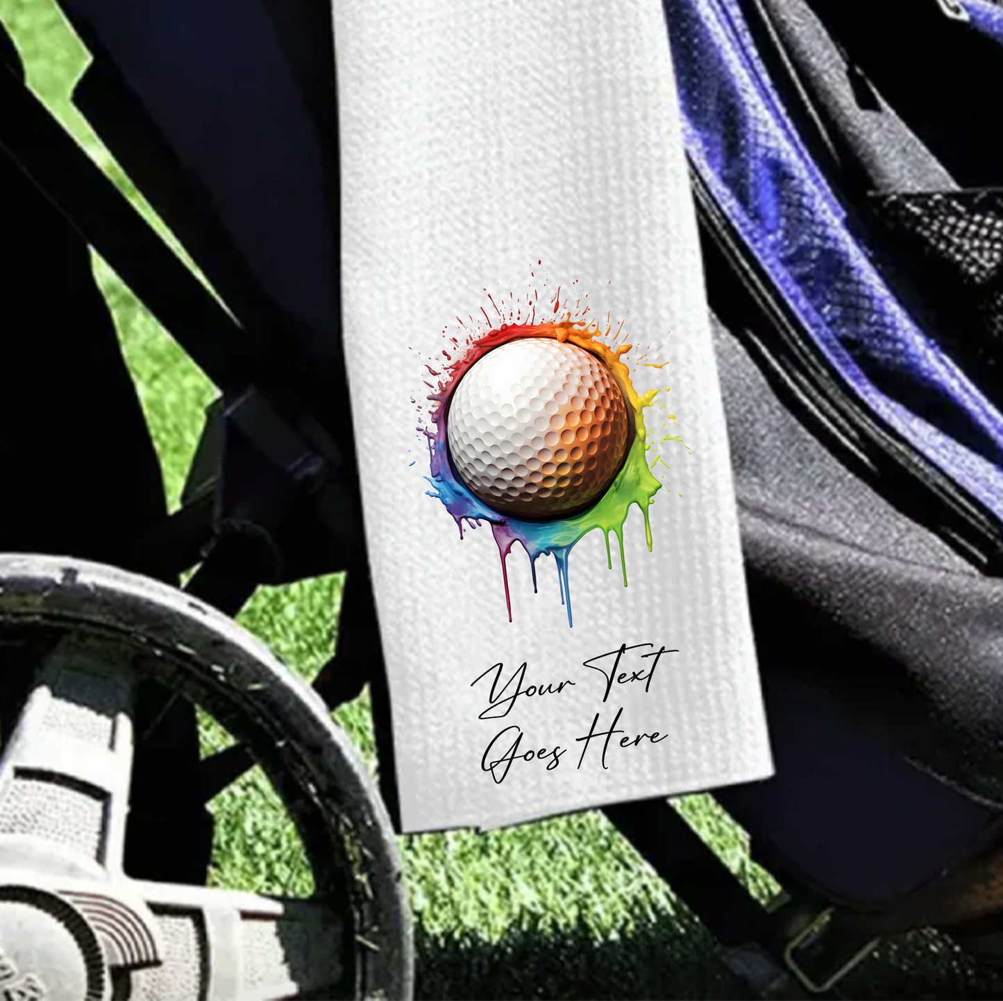 Personalised Golf Ball Splat - Gift Golf Towel