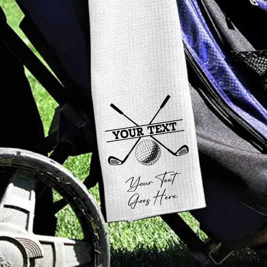 Personalised Golf Clubs Split - Gift Golf Towel