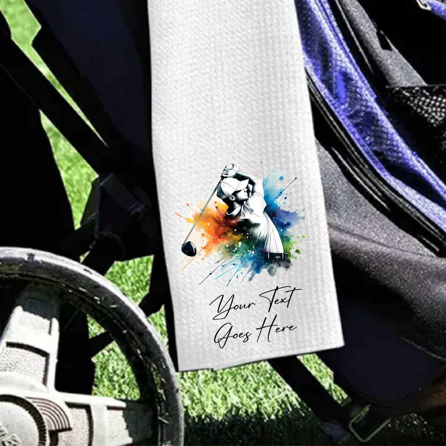 Personalised Golfing Male - Gift Golf Sports Towel