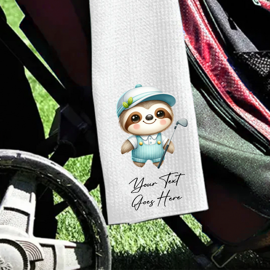 Personalised Golfing Sloth - Gift Golf Sports Towel