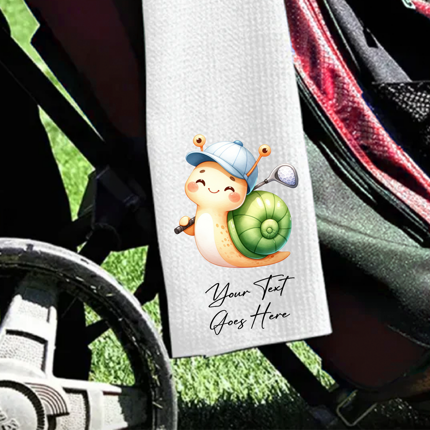 Personalised Golfing Snail - Gift Golf Sports Towel