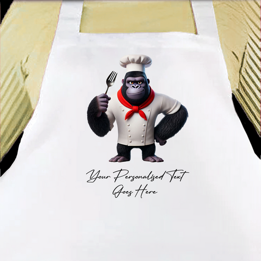 Personalised Toon Animal Chef Gorilla Cooking Apron B