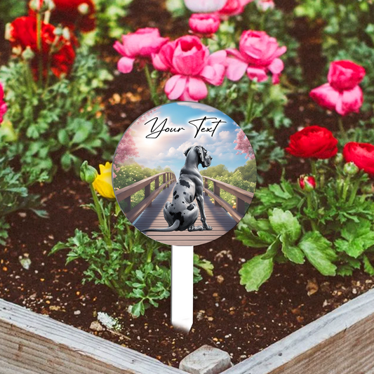 Personalised Bridge Dog Grave Marker - Great Dane