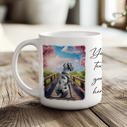 Personalised Bridge Dog Memorial Great Dane - Keepsake Gift Mug, by Floppsie Moppsie – floppsiemoppsie at floppsiemoppsie.co.uk