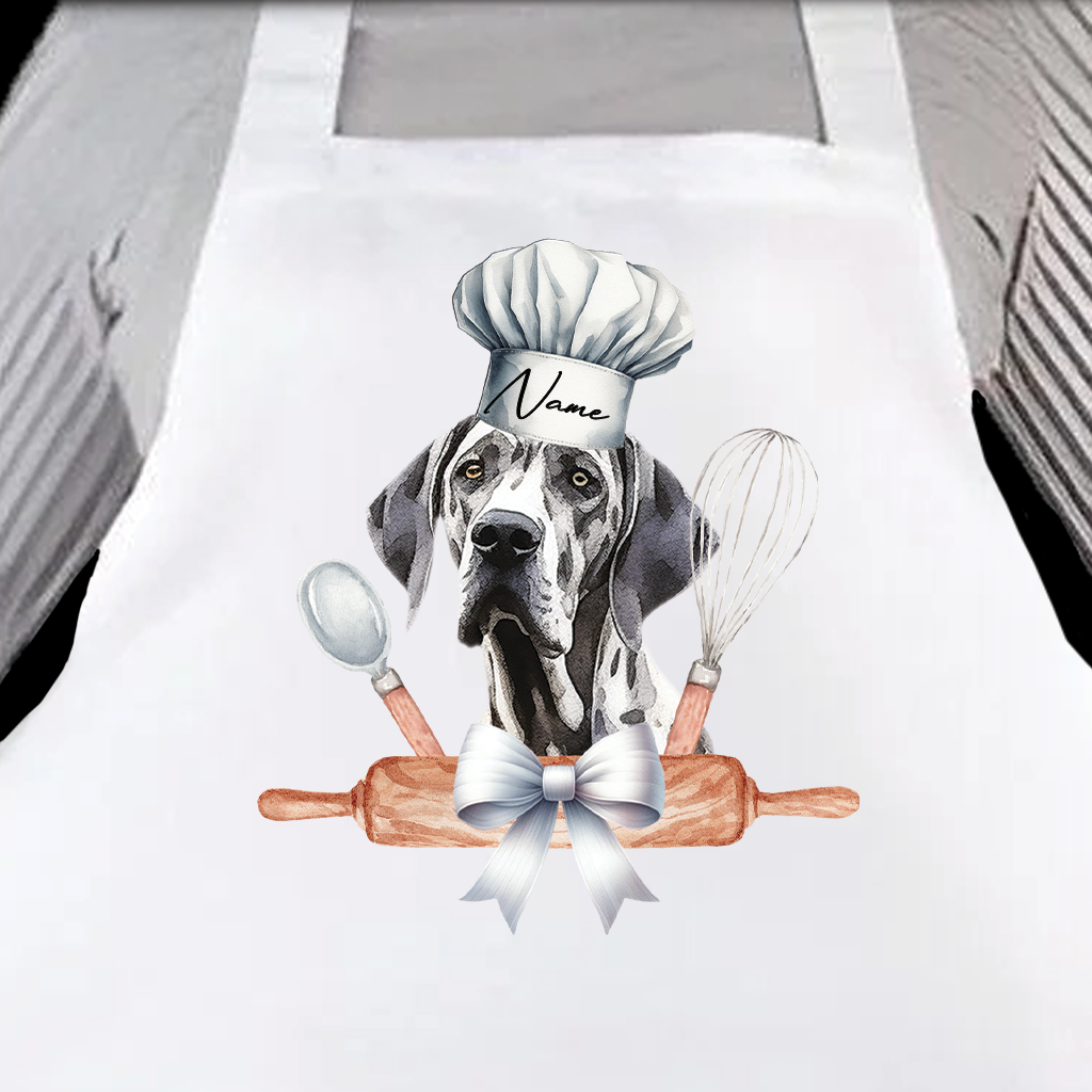 Personalised Pet Chef Dog - Great Dane - Keepsake Gift Kitchen Baking Cooking Apron, by Floppsie Moppsie – floppsiemoppsie at floppsiemoppsie.co.uk