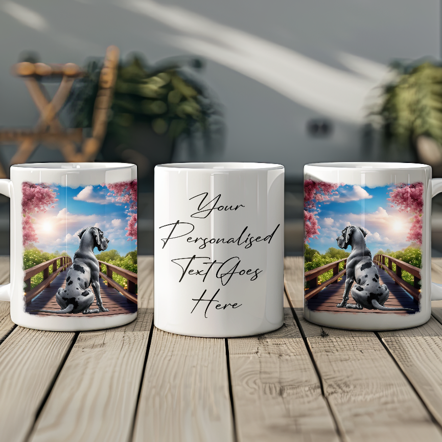 Personalised Bridge Dog Memorial Great Dane - Keepsake Gift Mug, by Floppsie Moppsie – floppsiemoppsie at floppsiemoppsie.co.uk