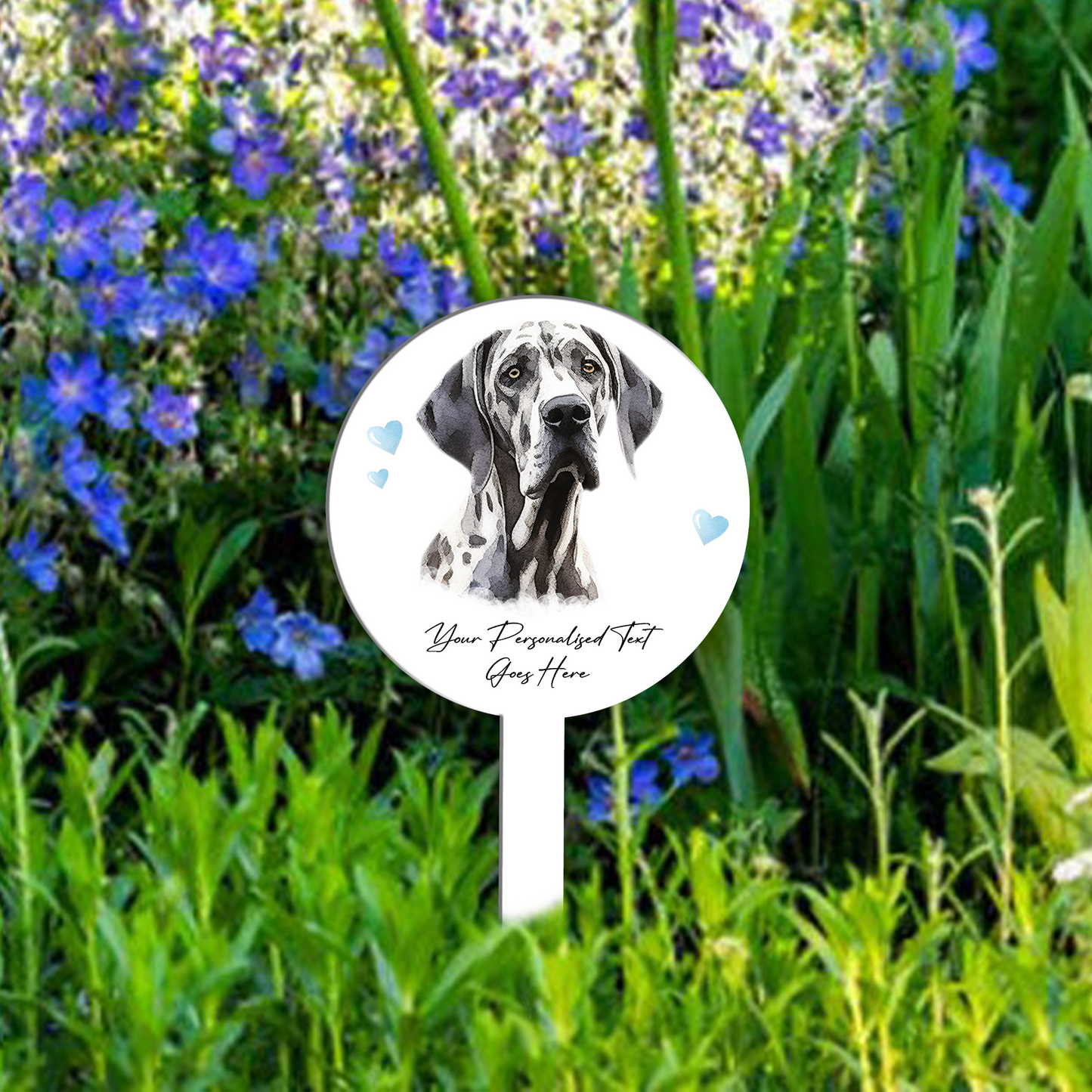 Personalised Dog Love Heart Grave Marker - Great Dane