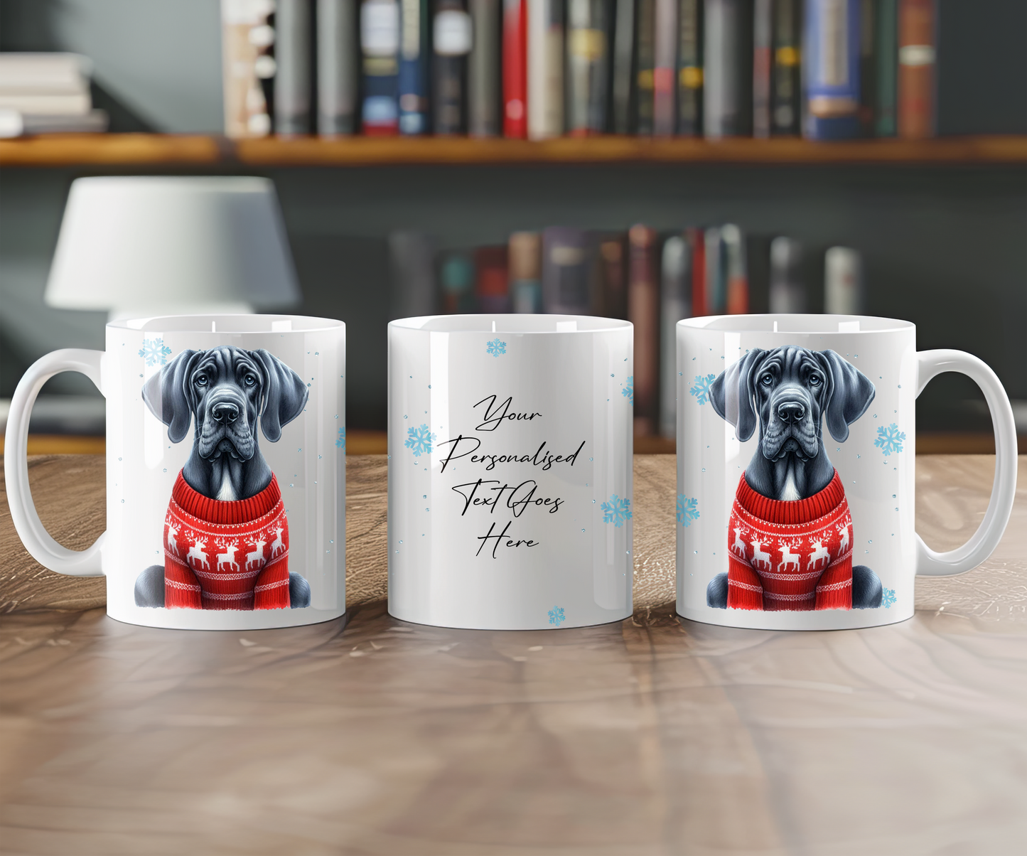 Personalised Great Dane - Dog Christmas Jumper Gift Mug - Style C