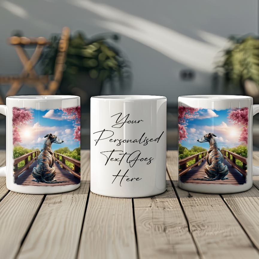 Personalised Bridge Dog Memorial Greyhound - Keepsake Gift Mug, by Floppsie Moppsie – floppsiemoppsie at floppsiemoppsie.co.uk