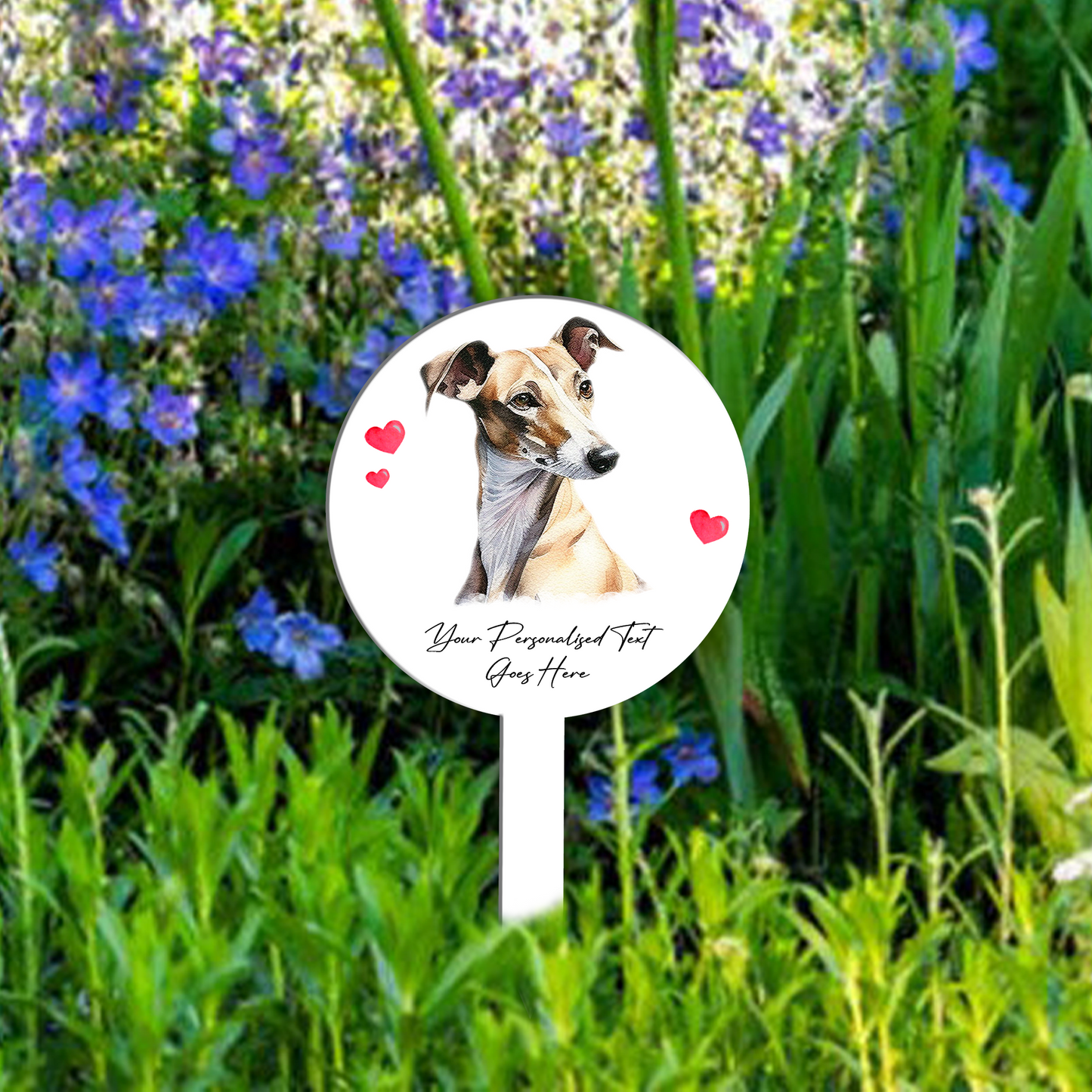 Personalised Dog Love Heart Grave Marker - Greyhound