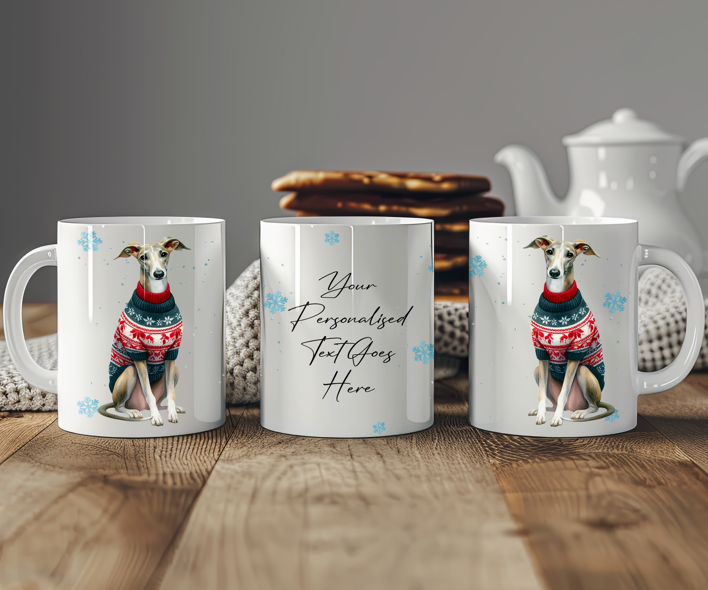 Personalised Greyhound - Dog Christmas Jumper Gift Mug