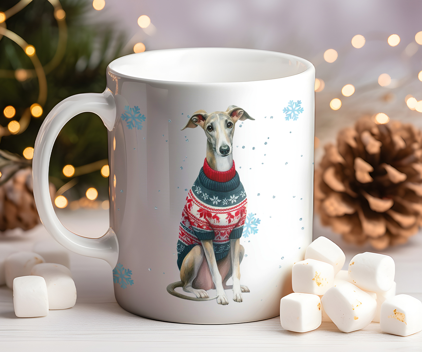 Personalised Greyhound - Dog Christmas Jumper Gift Mug