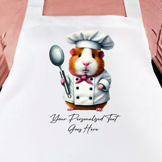 Personalised Watercolour Animal Chef Guinea Pig Cooking Apron