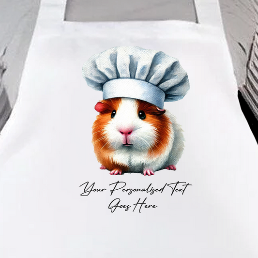 Personalised Watercolour Animal Chef Guinea Pig Cooking Apron B