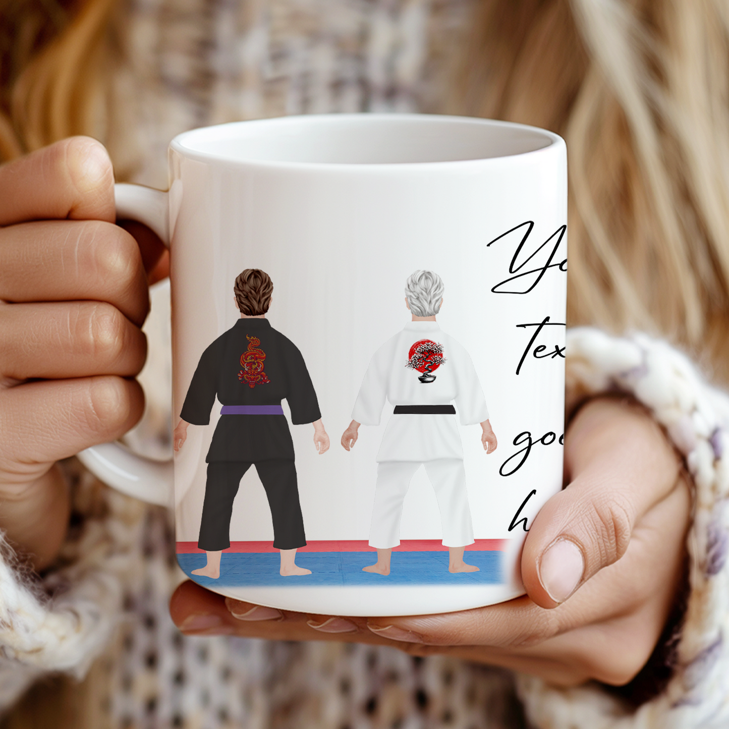 Personalised Karate, Judo, Ju Jitsu, Taekwondo Martial Arts Gi Creator - Mug - 2 People