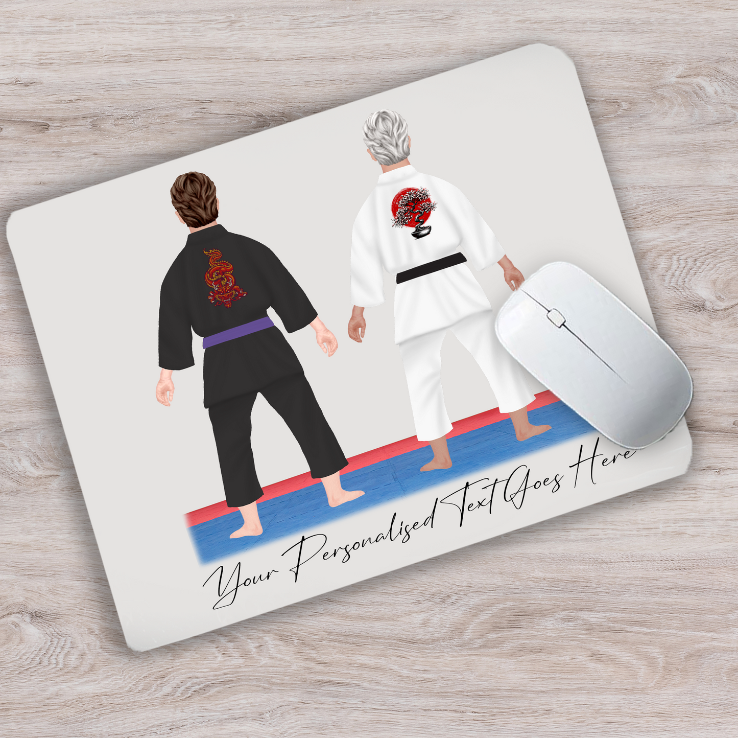 Personalised Karate, Judo, Ju Jitsu, Taekwondo Martial Arts Gi Creator - Mouse Mat - 2 People