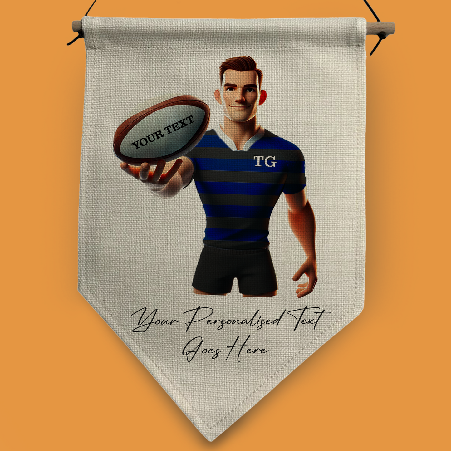 Personalised Rugby Team Shirt Creator - Pennant Flag