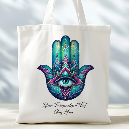 Personalised Hamsa Hand Tote Bag