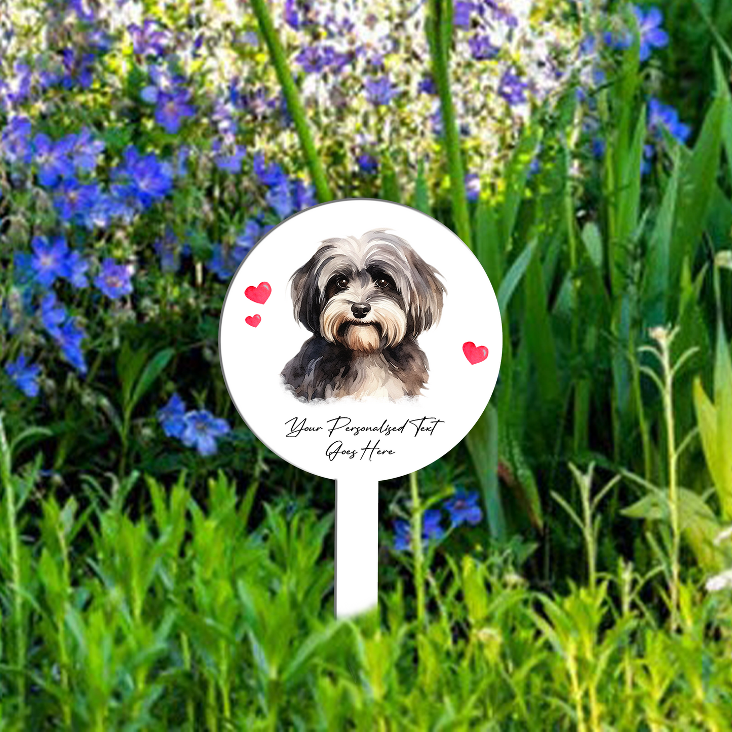 Personalised Dog Love Heart Grave Marker - Havanese