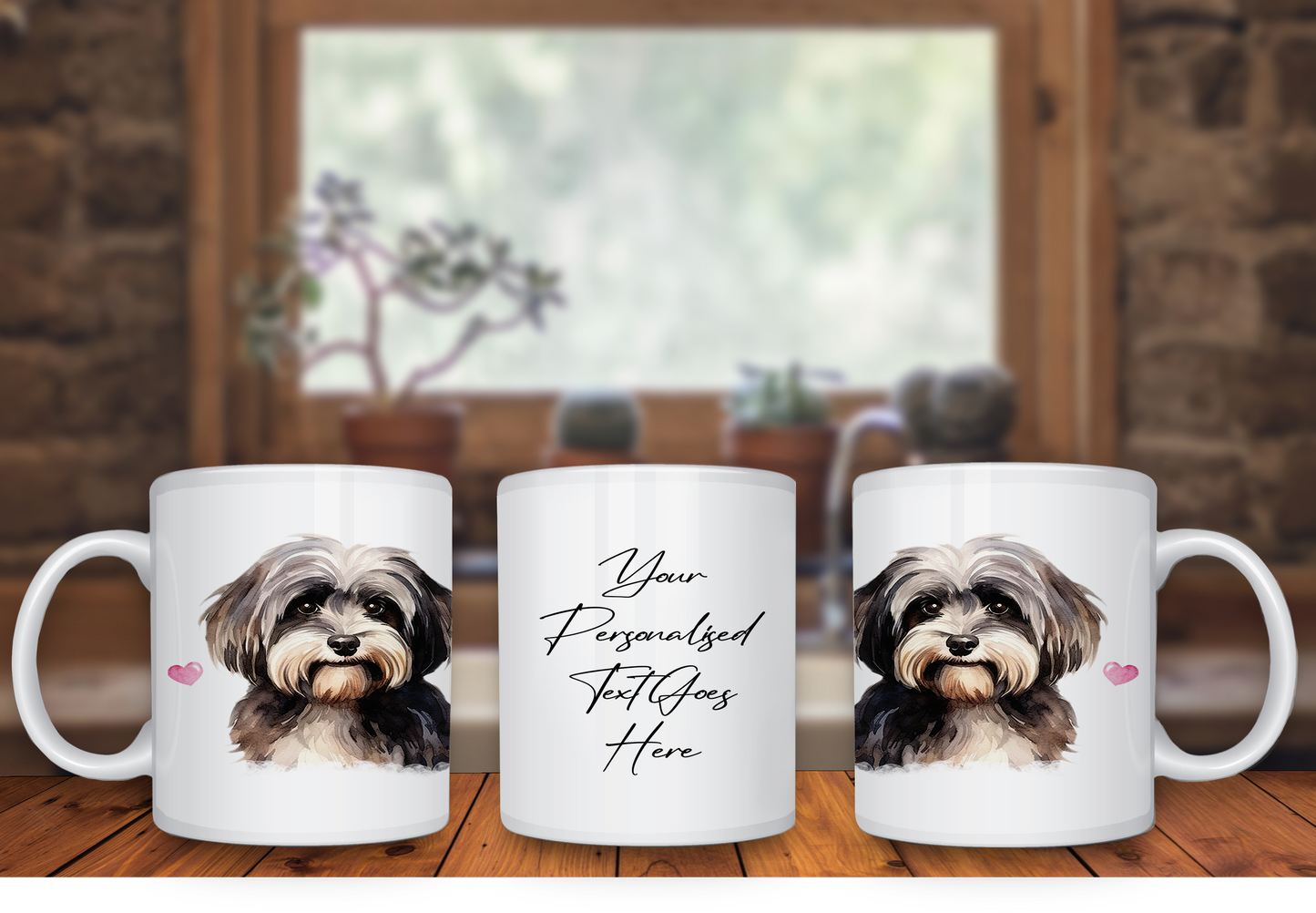 Personalised Dog Gift Mug - Havanese with Custom Message and Optional Hearts