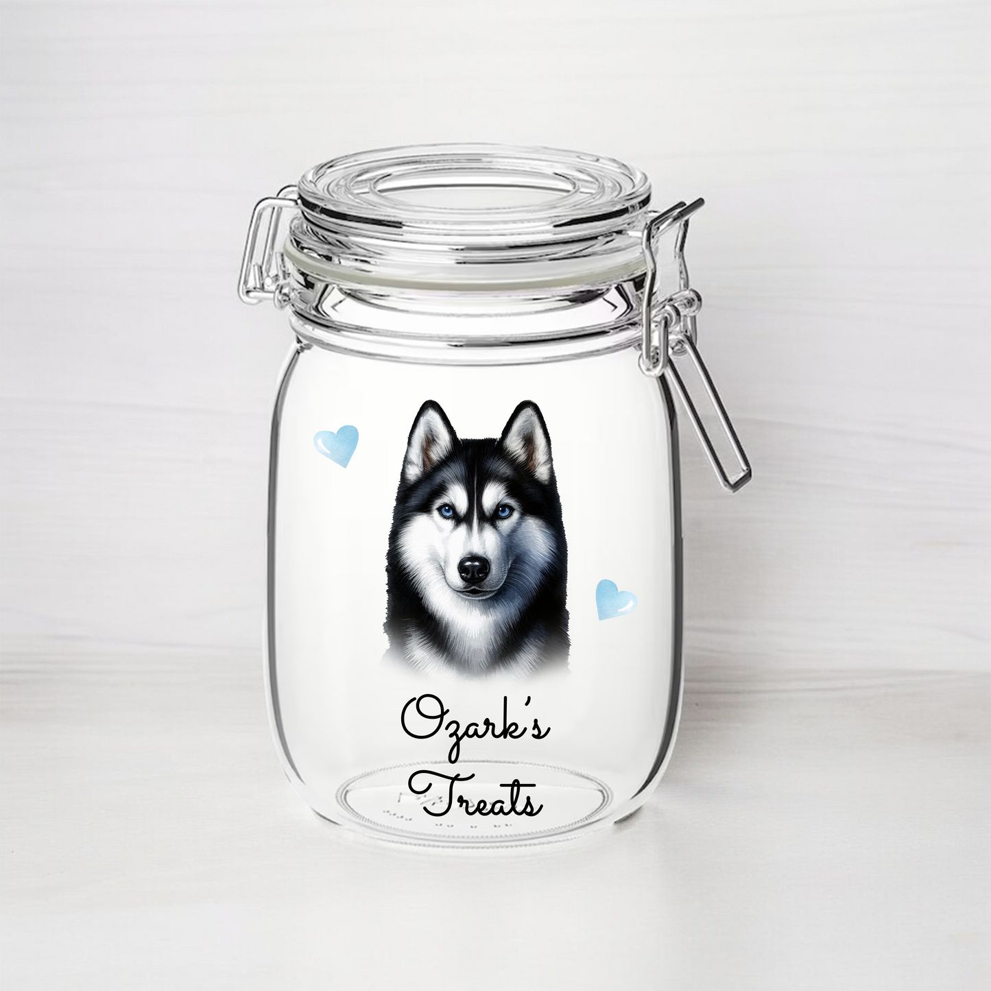 Personalised Huskey Dog Treat Kilner Style Gift Jar B  - DGJR29