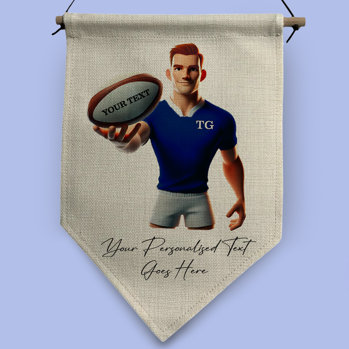 Personalised Rugby Team Shirt Creator - Pennant Flag