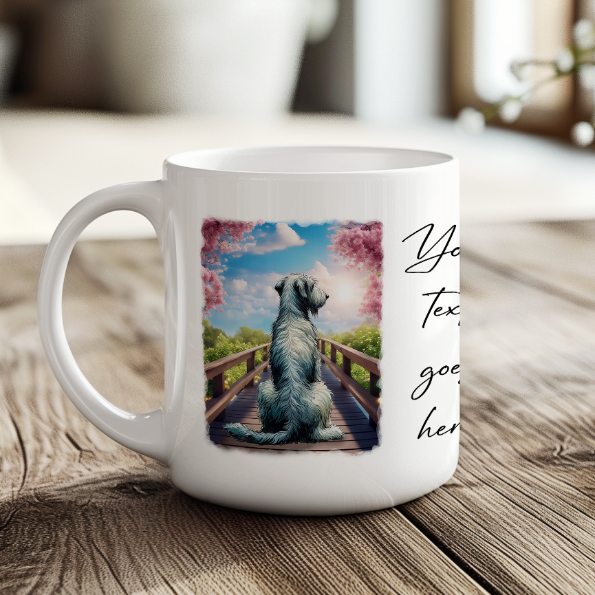 Personalised Bridge Dog Memorial Irish Wolfhound - Keepsake Gift Mug, by Floppsie Moppsie – floppsiemoppsie at floppsiemoppsie.co.uk