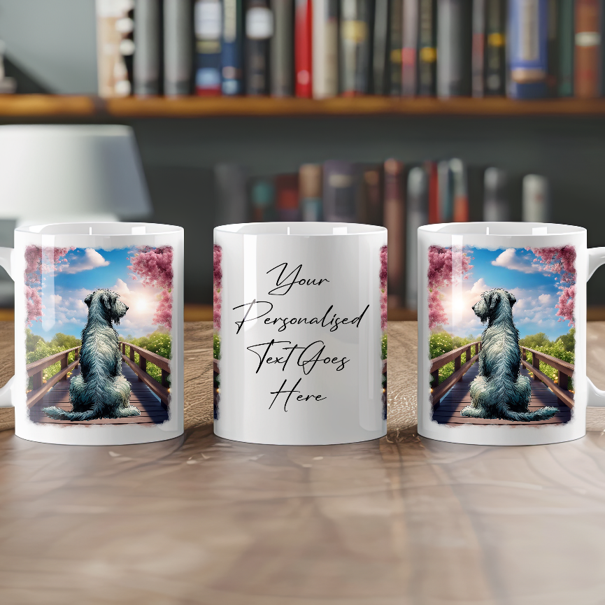 Personalised Bridge Dog Memorial Irish Wolfhound - Keepsake Gift Mug, by Floppsie Moppsie – floppsiemoppsie at floppsiemoppsie.co.uk