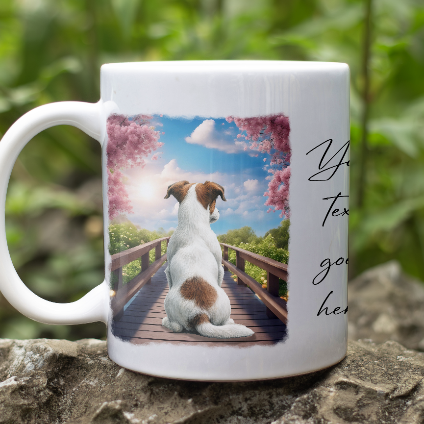 Personalised Bridge Dog Memorial Jack Russell - Keepsake Gift Mug, by Floppsie Moppsie – floppsiemoppsie at floppsiemoppsie.co.uk