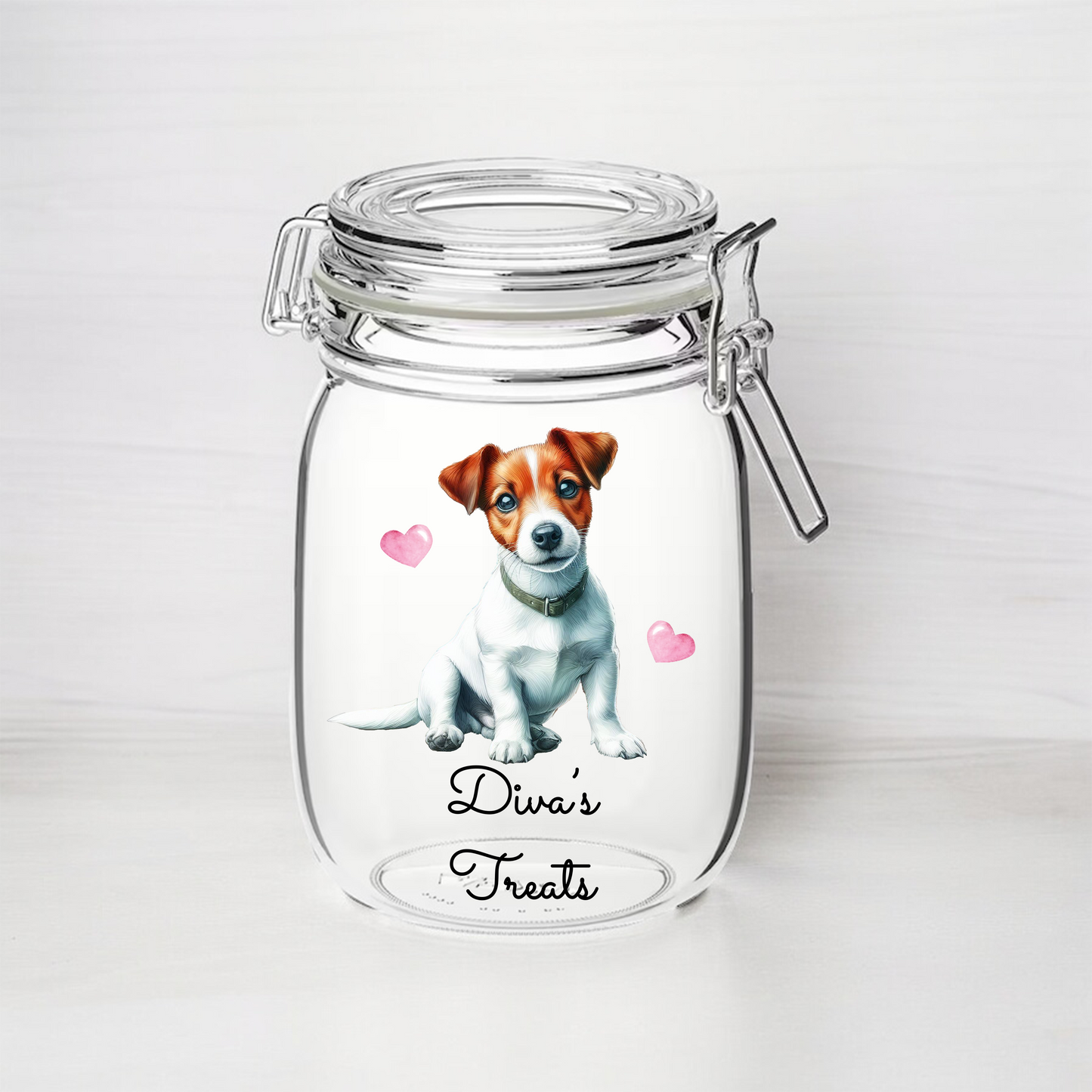 Personalised Jack Russell Dog Treat Kilner Style Gift Jar - DGJR32