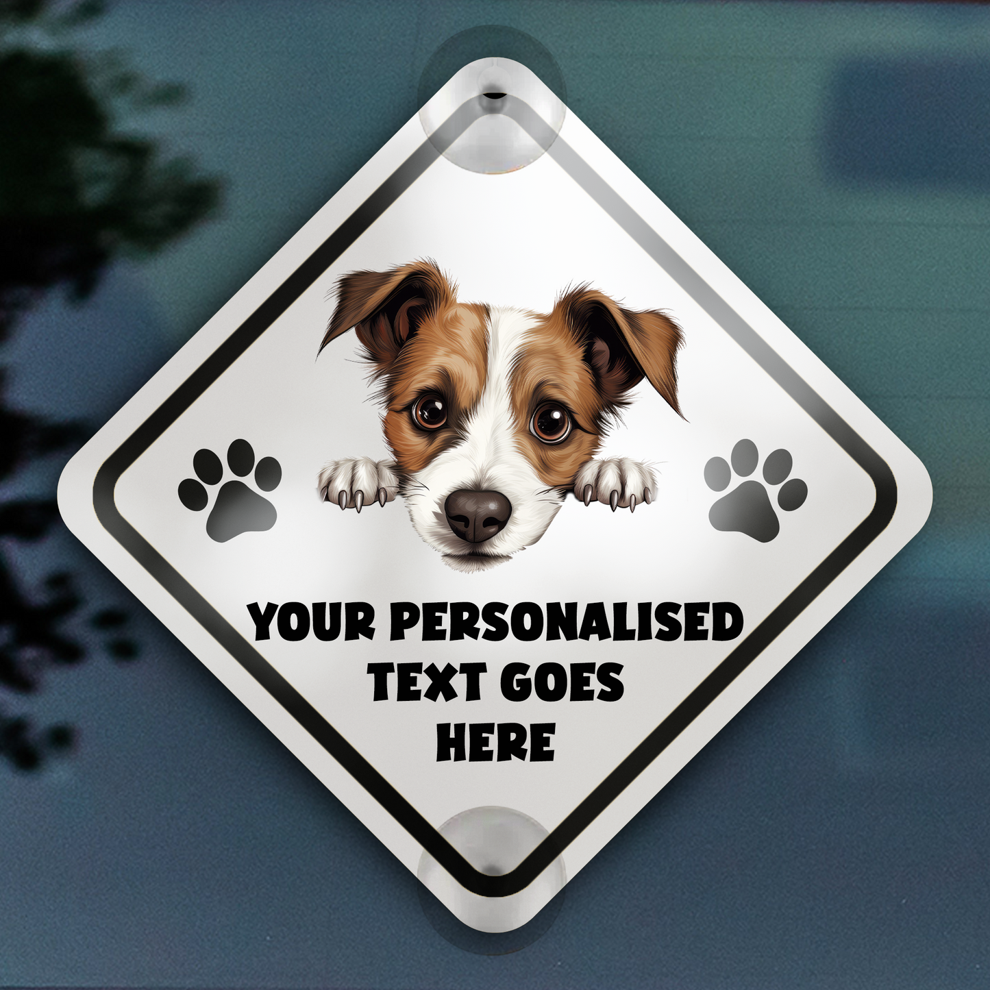 Personalised Dog On Board Car Window Sign - Jack Russell Terrier