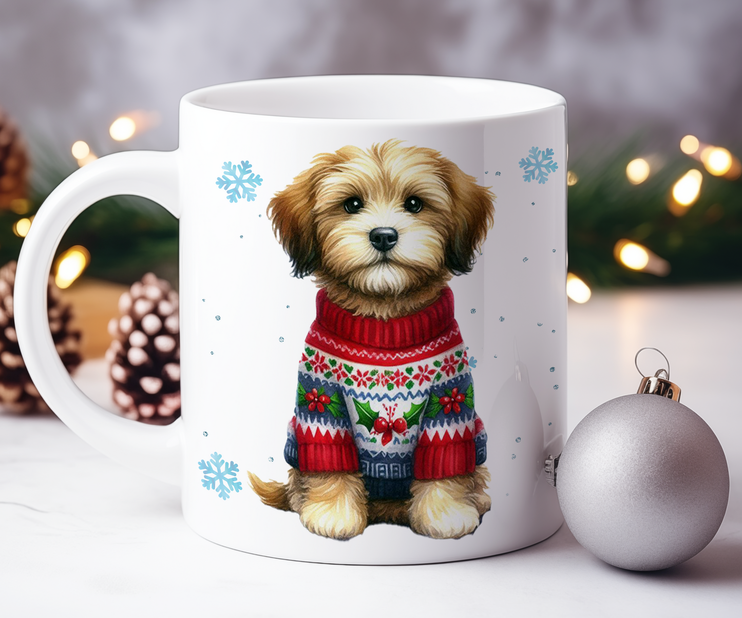 Personalised Jackapoo - Dog Christmas Jumper Gift Mug