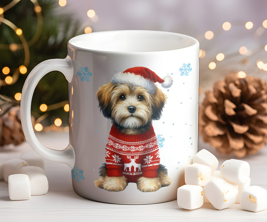 Personalised Jackapoo - Dog Christmas Jumper Gift Mug - Style B