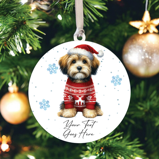 A Personalised Jackapoo Jumper Dog Hanging Bauble Decoration - Style B