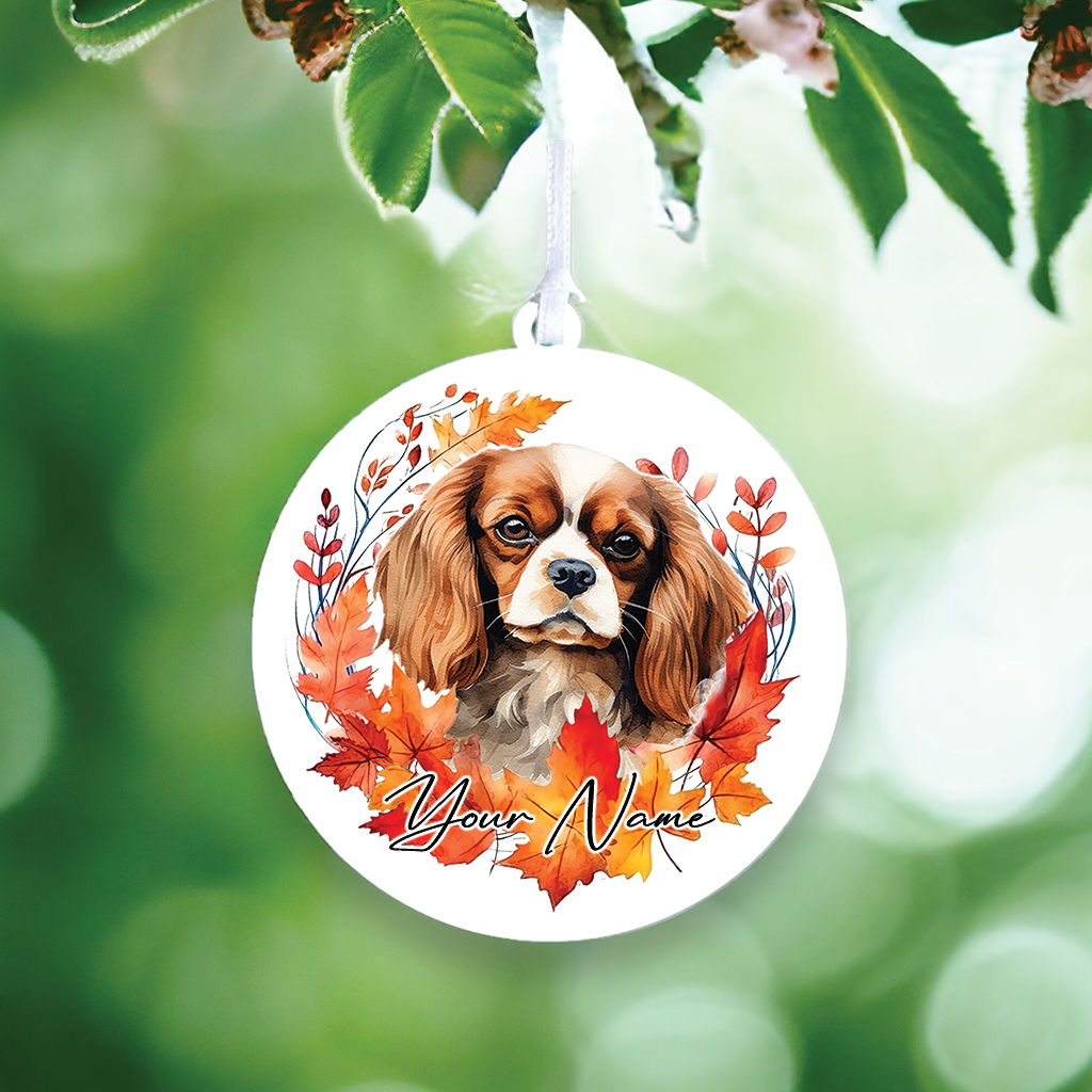 Personalised Jackapoo Autumn Dog Wreath Hanging Decoration