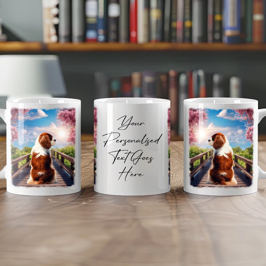 Personalised Bridge Dog Memorial King Charles Spaniel - Keepsake Gift Mug, by Floppsie Moppsie – floppsiemoppsie at floppsiemoppsie.co.uk