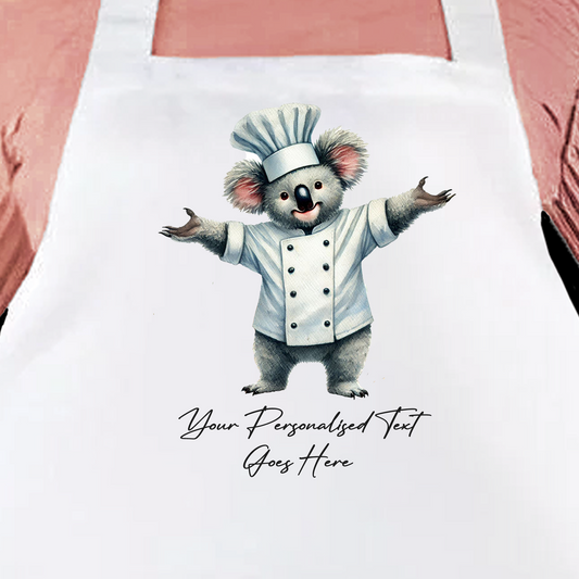 Personalised Watercolour Animal Chef Koala Cooking Apron