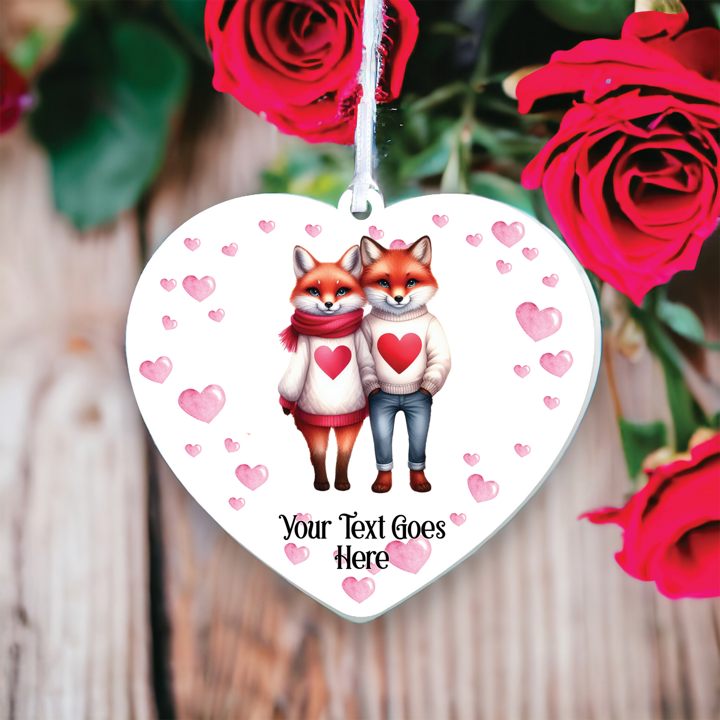 Personalised Fox Couple Love Animal Decoration