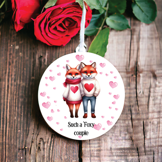 Personalised Fox Couple Love Animal Decoration