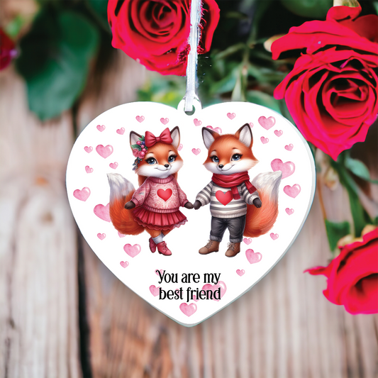 Personalised Fox Couple Love Animal Decoration B