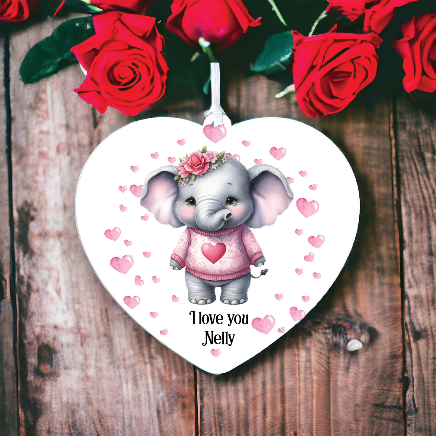 Personalised Elephant Love Animal Decoration