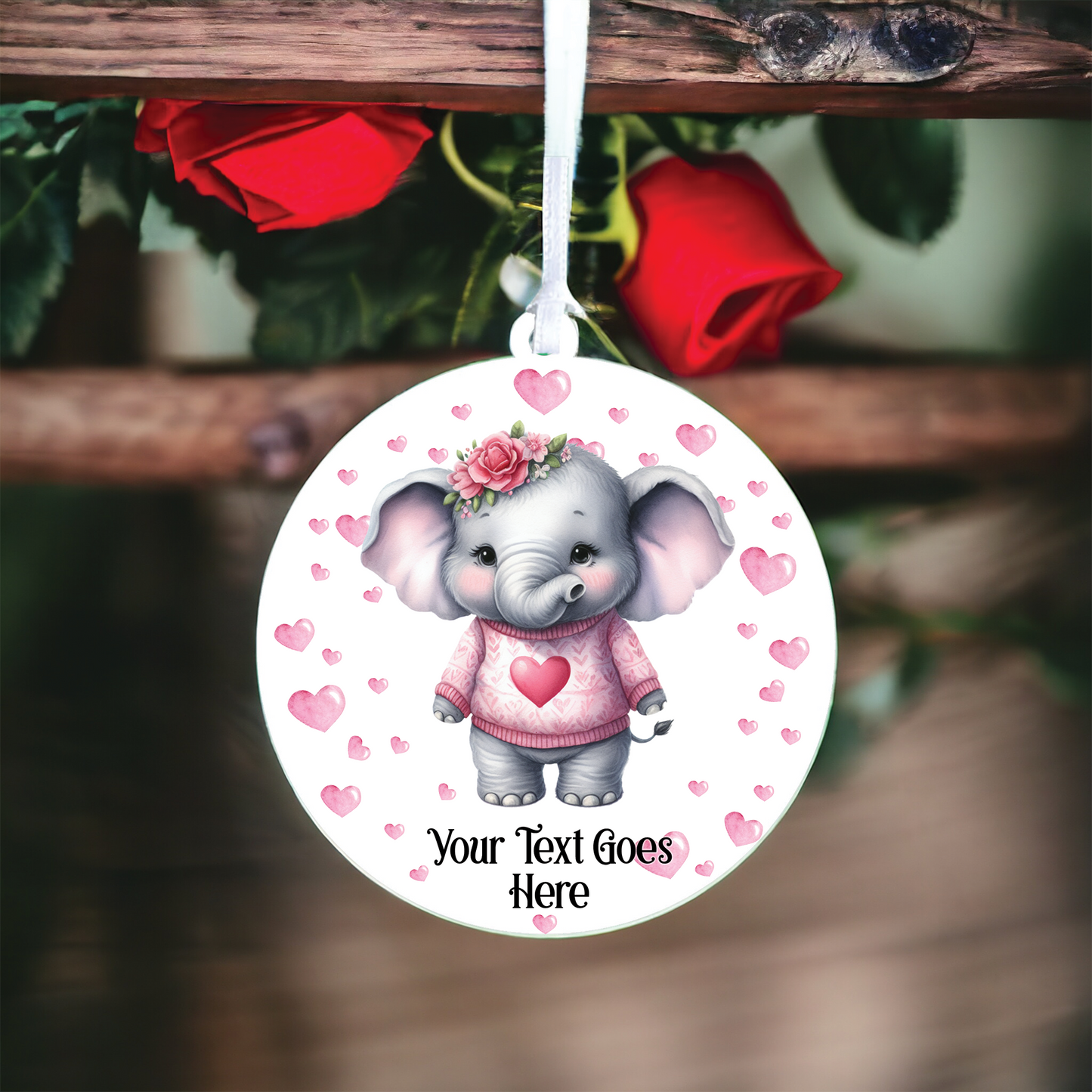 Personalised Elephant Love Animal Decoration