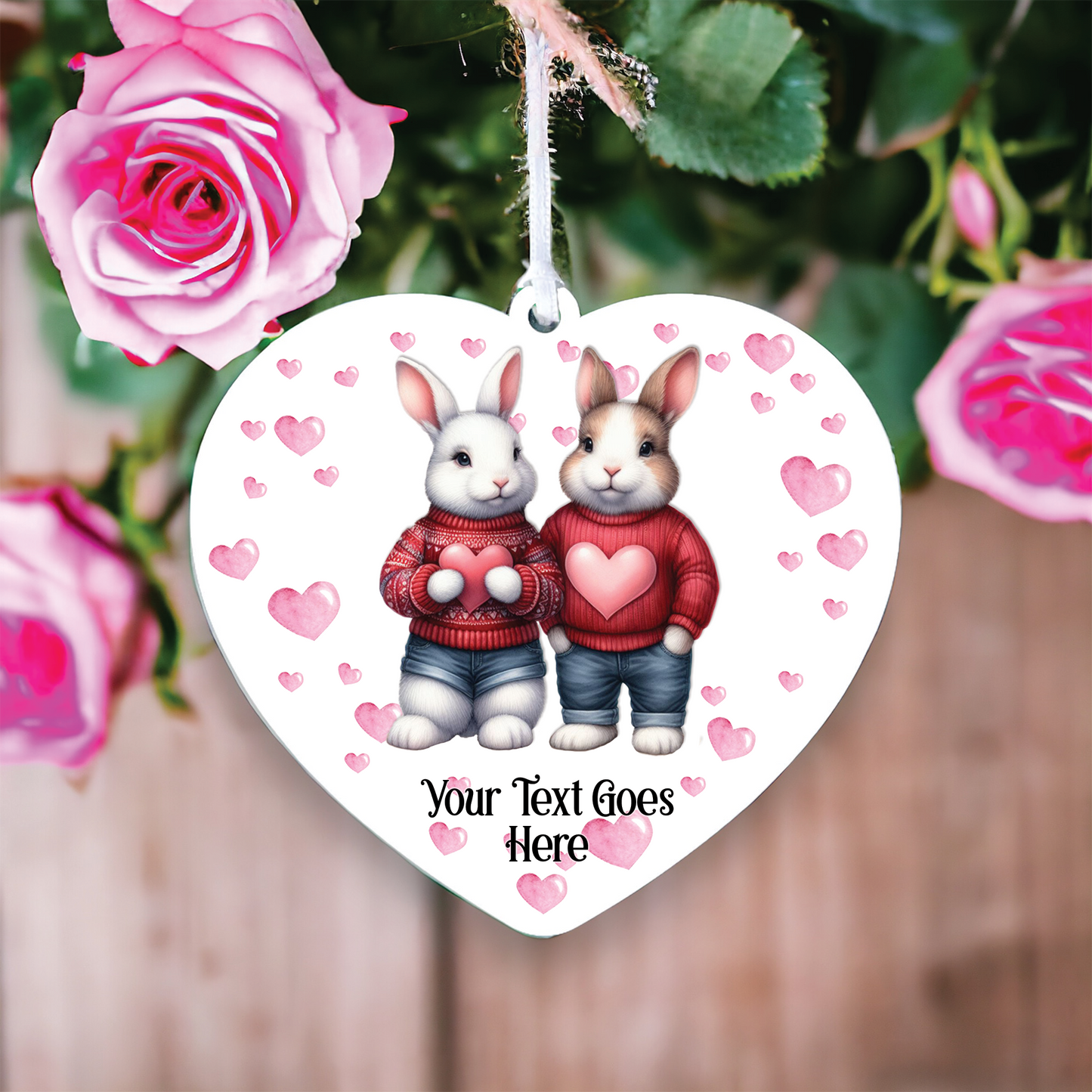 Personalised Rabbit Couple Love Animal Decoration