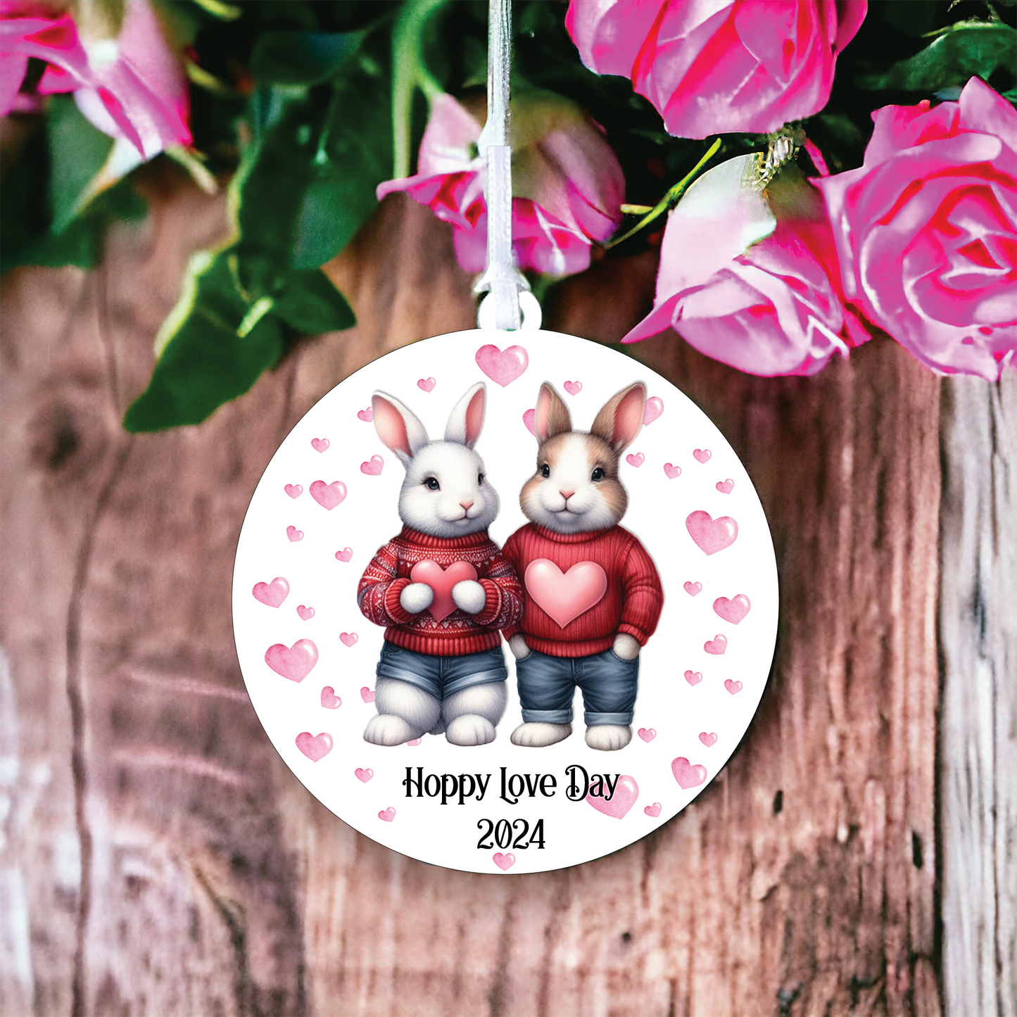 Personalised Rabbit Couple Love Animal Decoration