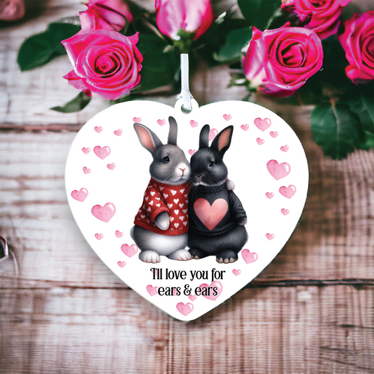 Personalised Rabbit Couple Love Animal Decoration B