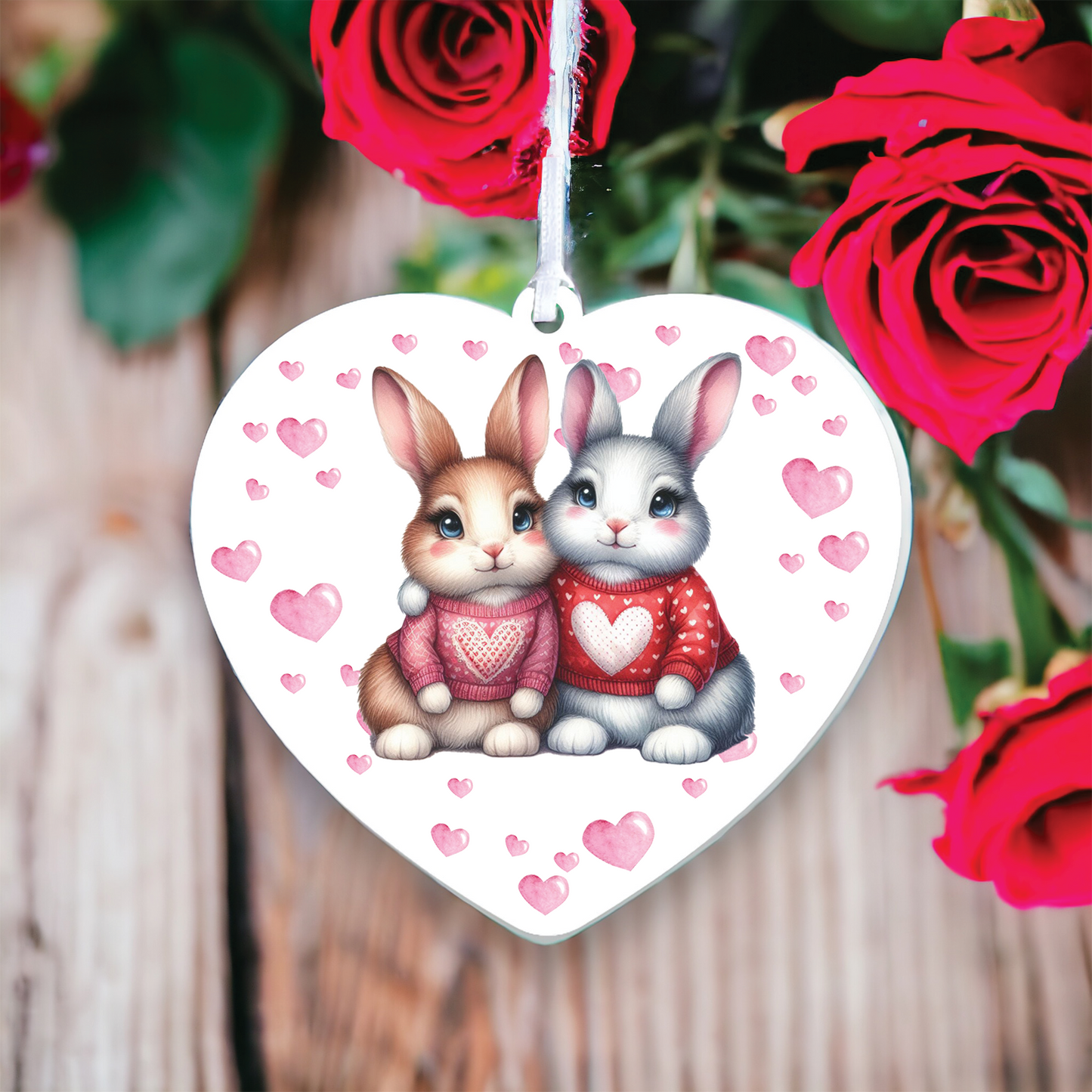 Personalised Rabbit Couple Love Animal Decoration C